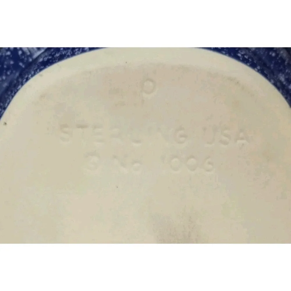 Vtg Oval  Baking  Casserole Dish Cobalt Blue White Speckling Rustic Farmhouse